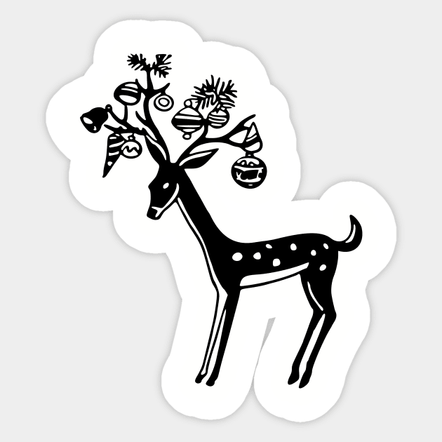 Decorated Deer Sticker by linesdesigns